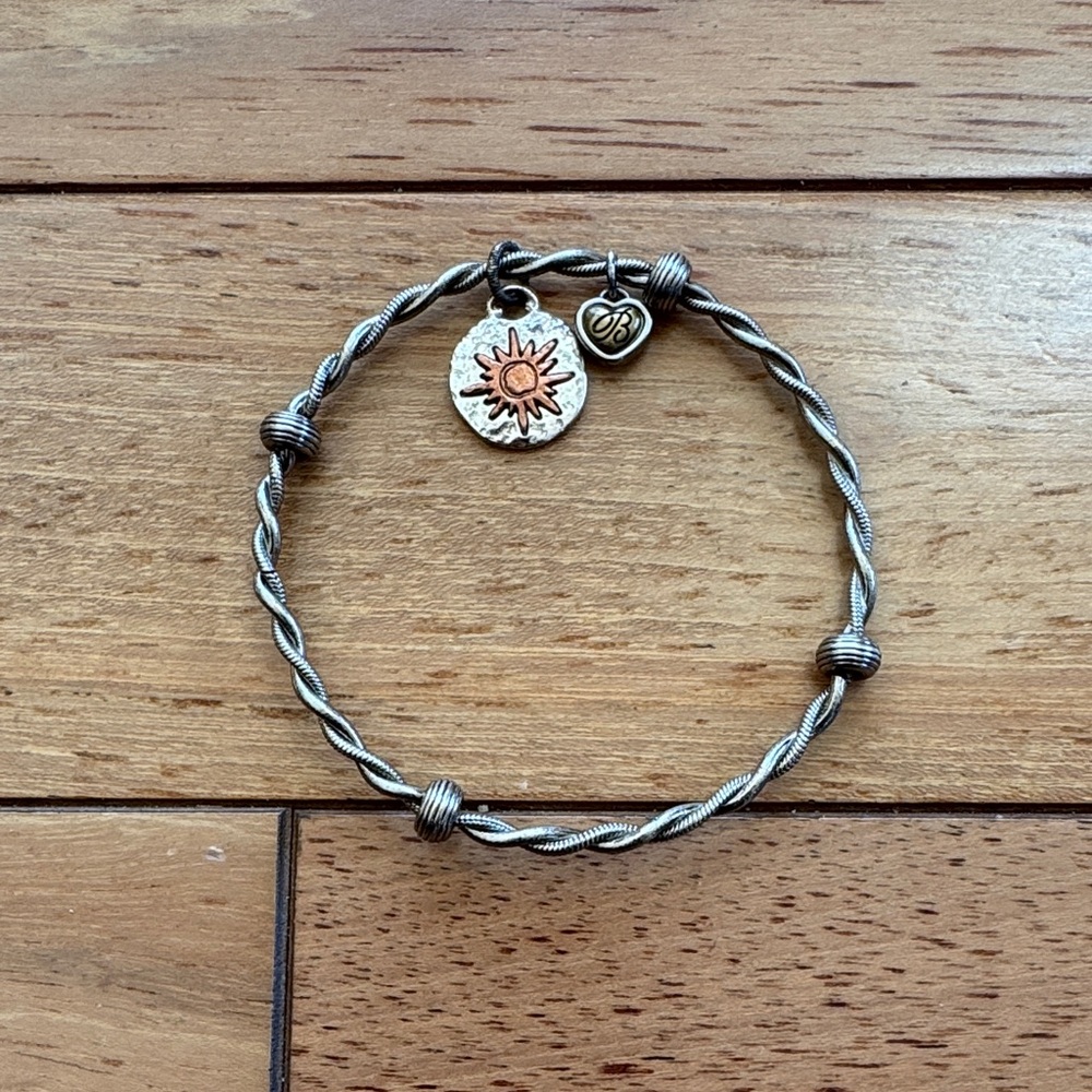 Brighton Silver-Tone Twisted  Bracelet Heart & Soul Happiness